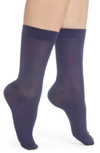 Shop Falke Cotton Blend Trouser Socks In Blueberry