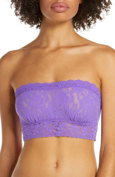 Shop Hanky Panky 'signature Lace' Bandeau Bra In Vibrant Violet Purple