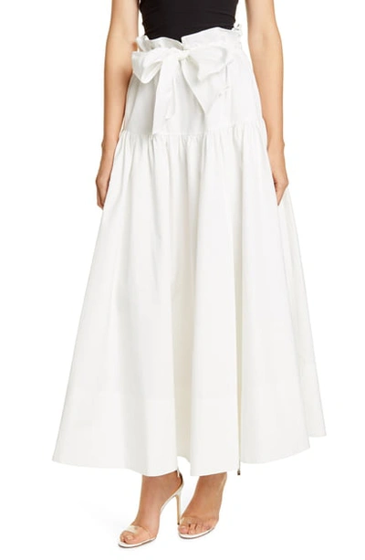 Shop Amur Mary Paperbag Waist Maxi Skirt In White
