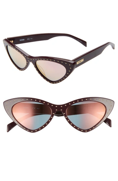 Shop Moschino 52mm Cat's Eye Sunglasses In Violet