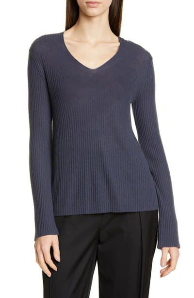 Shop Vince Ribbed Wool & Cashmere Sweater In Hematite