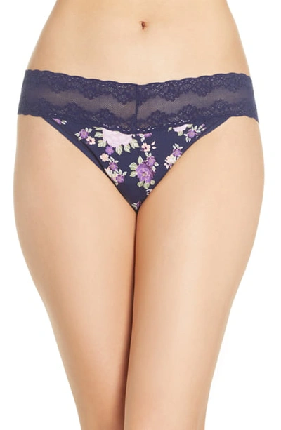 Shop Natori Bliss Perfection Thong In Romantic Floral Print