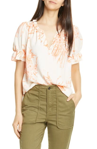 Shop Joie Arlinda Floral Print Ruffle Top In Island Sunset