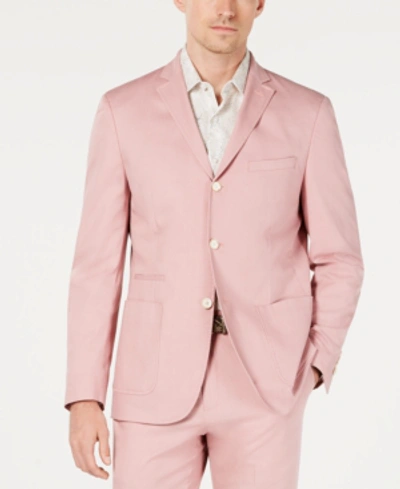 Shop Tallia Men's Cotton Stretch Slim Fit Sportcoat In Pink