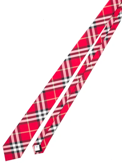 Shop Burberry Tie Silk In Red