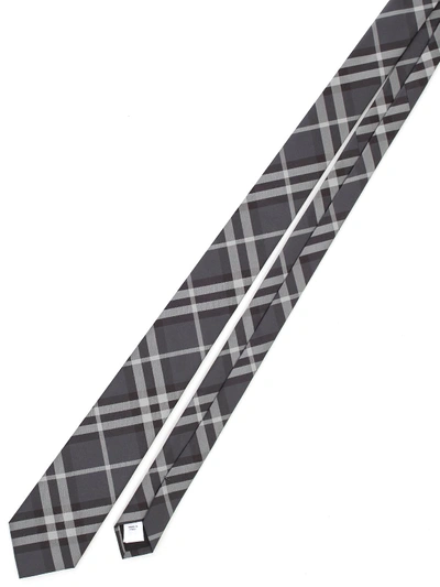 Shop Burberry Tie Silk In Charcoal