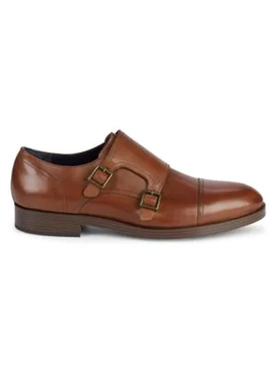 Shop Cole Haan Henry Grand Leather Monk Strap Dress Shoes In British Tan