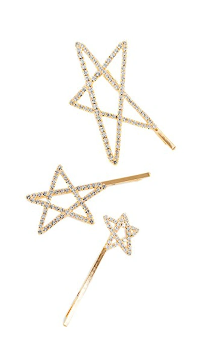 Shop Lelet Ny Seeing Stars Bobby Pin Set In Gold/crystal