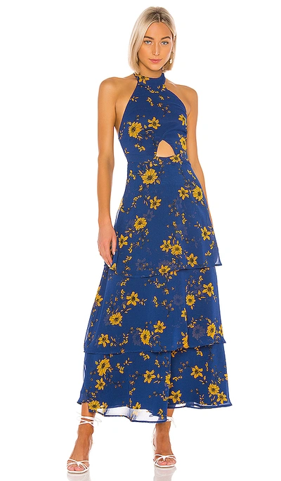 Shop House Of Harlow 1960 X Revolve Micaela Maxi Dress In Blue Daisy Floral