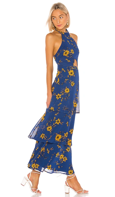 Shop House Of Harlow 1960 X Revolve Micaela Maxi Dress In Blue Daisy Floral