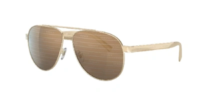 Shop Versace Man Sunglasses Ve2209 In Brown Tampo