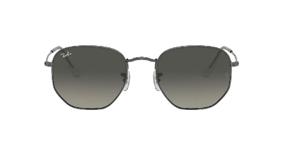 Ray Ban Ray-ban Mens Black Rb3548n Hexagonal Sunglasses In Grey-black