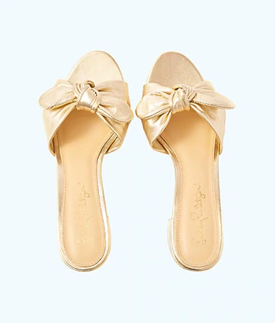 Shop Lilly Pulitzer Kyra Slide Sandal In Gold Metallic