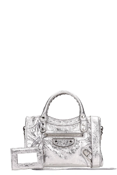Shop Balenciaga Class Mini City Bag In Silver