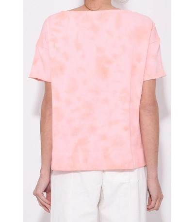 Shop Alex Mill Solid Short Sleeve Boatneck Fleece Top In Coral Pink