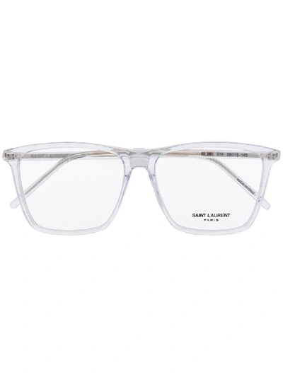Shop Saint Laurent Transparent Glasses In Neutrals