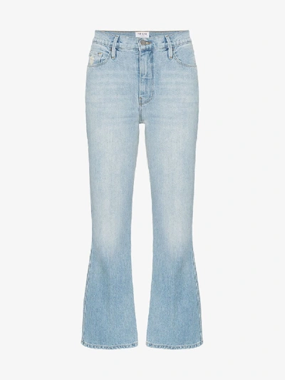 Shop Frame Le Sylvie Kick Boot Jeans In Blue