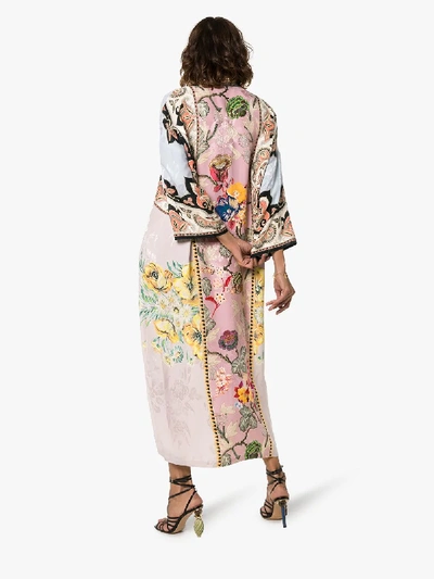 Shop Etro Floral Patchwork Kaftan Dress In Multicoloured