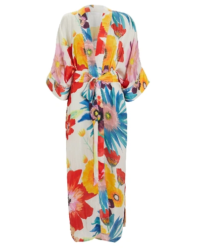 Shop Carolina K Lexi Gardenia Silk Kimono In Multi
