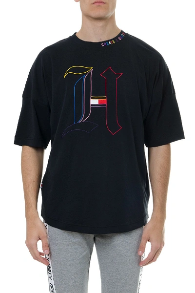 Tommy Hilfiger Black Cotton Lewis Hamilton Monogram T-shirt | ModeSens