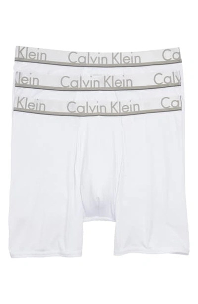 Shop Calvin Klein 3-pack Comfort Microfiber Boxer Briefs In White