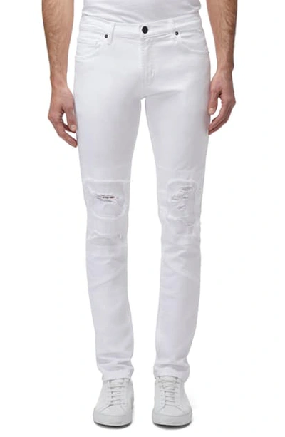 Shop J Brand Mick Ripped Skinny Fit Jeans In White Relic