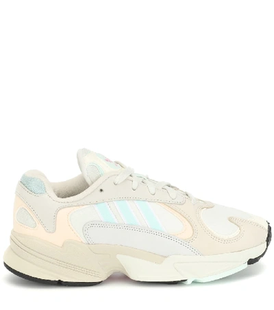 Shop Adidas Originals Yung 1 Leather Sneakers In Beige