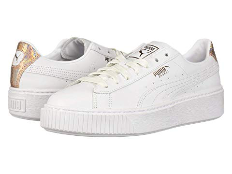 white and rose gold pumas