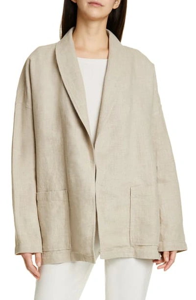 Shop Eileen Fisher Organic Linen Jacket In Undyed Natural