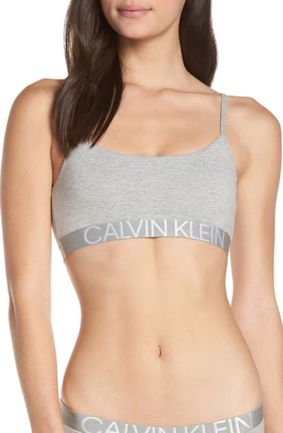 Calvin Klein Statement 1981 Unlined Reversible Bralette In Grey Heather |  ModeSens