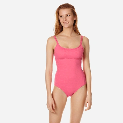 Shop Vilebrequin Women One Piece Swimsuit Round Neckline Ecailles De Tortues In Pink
