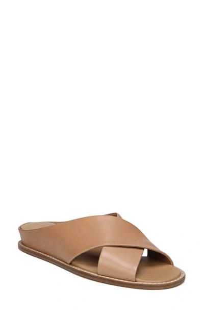 Shop Vince Fairley Cross Strap Sandal In Tan Leather