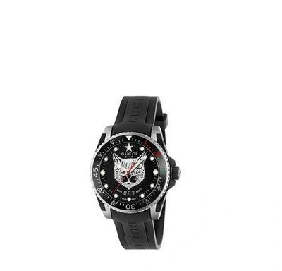 Shop Gucci Dive 40mm Watch In Black