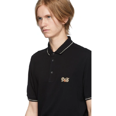 Shop Dolce & Gabbana Dolce And Gabbana Black Logo Polo In N0000 Black