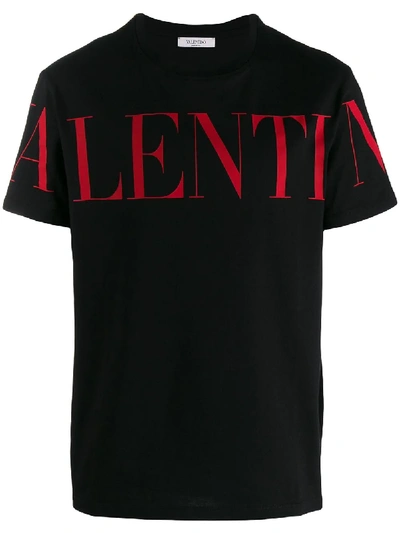 Shop Valentino Logo T-shirt - Black