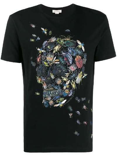 Shop Alexander Mcqueen Insect Skull Print T-shirt - Black