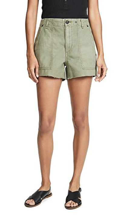 Shop Rag & Bone Super High Rise Army Shorts In Olive