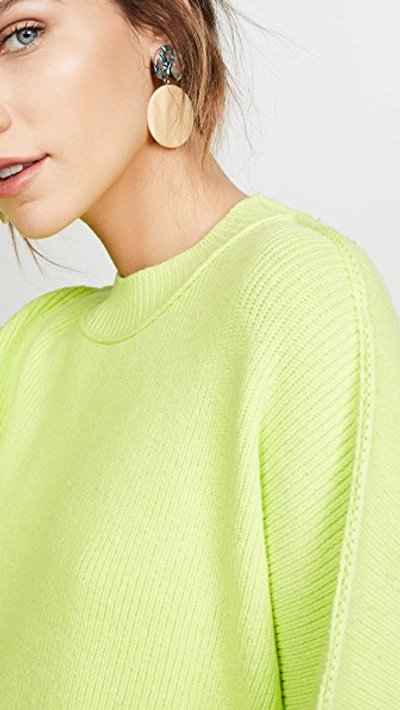 Shop Free People Easy Street Tunic Sweater In Lime