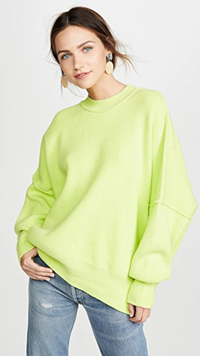 Shop Free People Easy Street Tunic Sweater In Lime