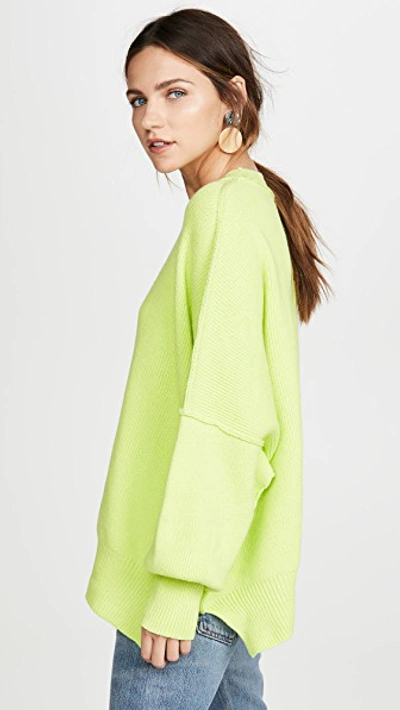 Shop Free People Easy Street Tunic Sweater In Lime