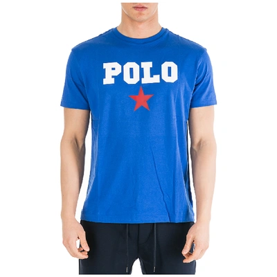 Shop Ralph Lauren Men's Short Sleeve T-shirt Crew Neckline Jumper In Blue