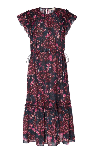 Shop Ulla Johnson Arlene Ruffle Midi Dress In Floral