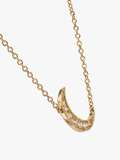 Shop Andrea Fohrman 18k Yellow Gold Mini Crescent Diamond Necklace