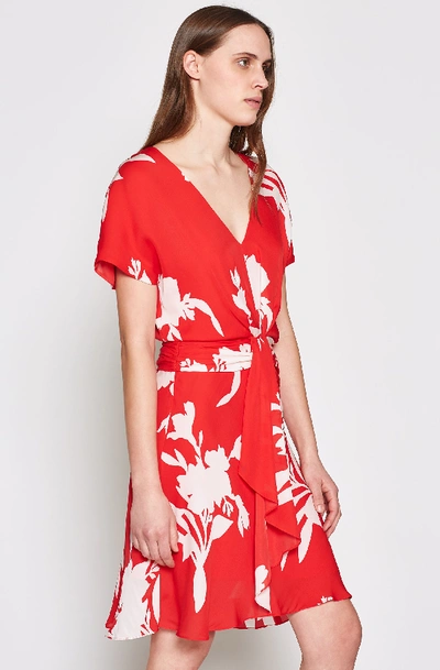 Shop Joie Ashleena Silk Dress In Tropic Red