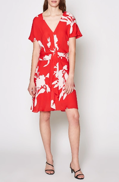 Shop Joie Ashleena Silk Dress In Tropic Red