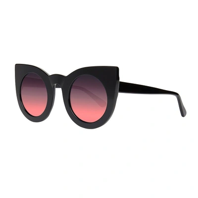 Shop Le Monde Beryl Black Positano Sunglasses