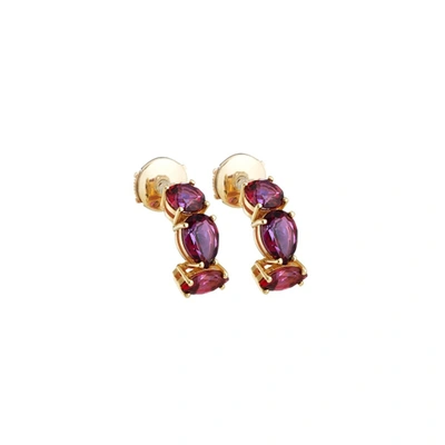Shop Atelier Swarovski Arc-en-ciel Earrings Blazing Red Treated 18k Gold
