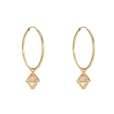 Shop Atelier Swarovski Double Diamond Hoop Earrings Created Diamonds