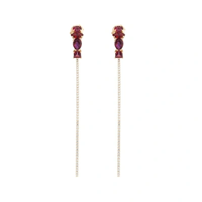 Shop Atelier Swarovski Arc-en-ciel Two-piece Earrings Blazing Red Treated