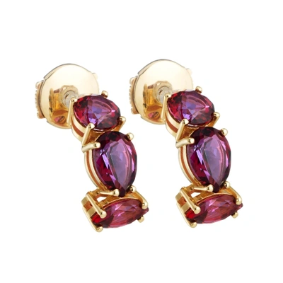 Shop Atelier Swarovski Paige Novick Arc-en-ciel Earrings Blazing Red Topaz 18k Rose Gold